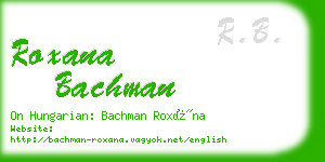 roxana bachman business card